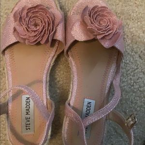 Steve Madden sparkly pink wedge girls size 3